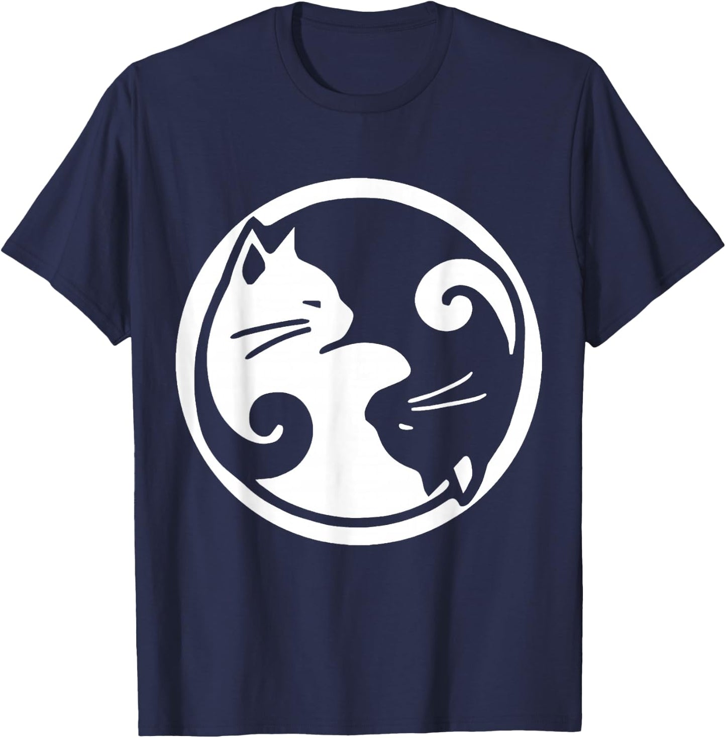 Yin Yang Cats Men Women Girls Kids T-Shirt - T-Shirt | Navy