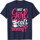 Just a Girl Who Loves Cats and Figure Skating Novelty T-Shirt - T-Shirt | Navy