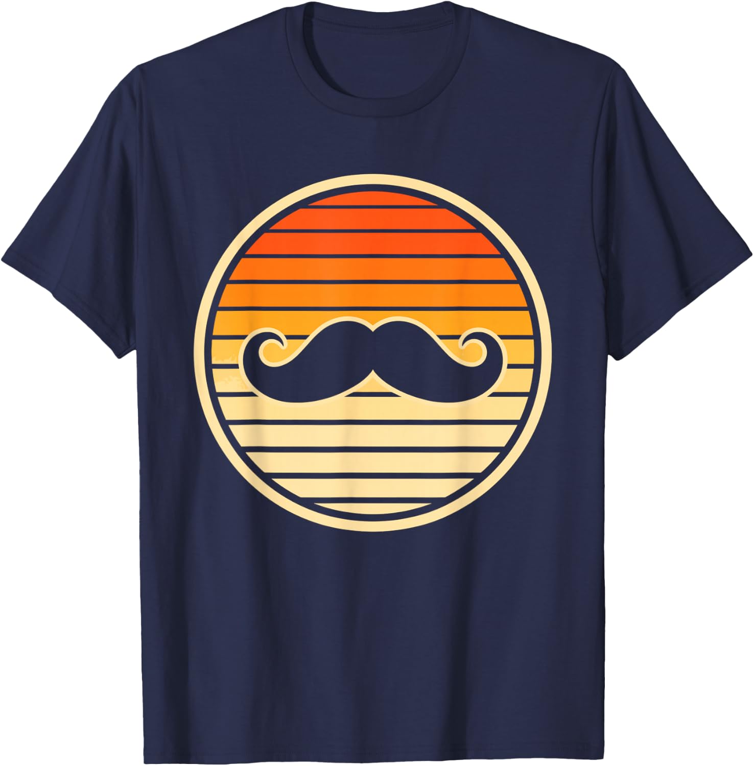 Retro Mustache Vintage Barber Moustache Beard Design T-Shirt - T-Shirt | Navy