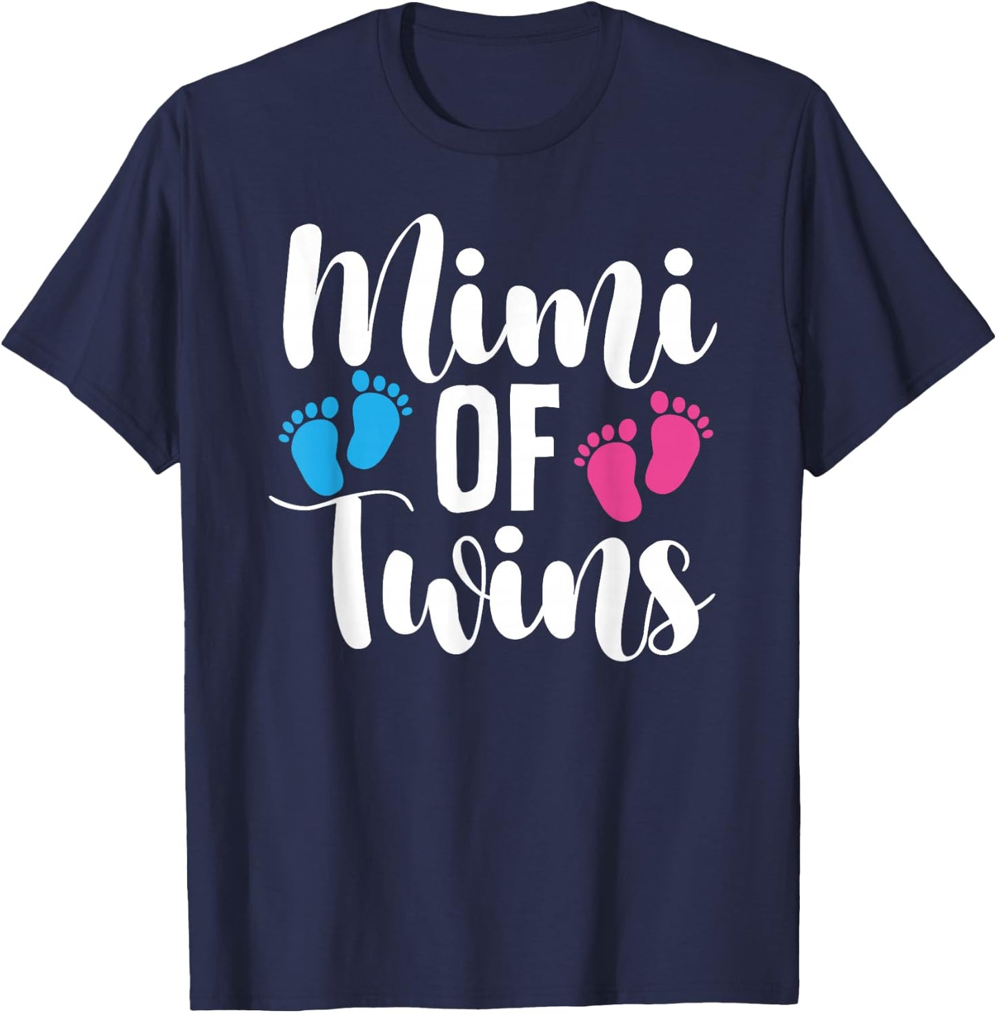 Mimi Of Twins Proud Twin Mimi Grandma T-Shirt - T-Shirt | Navy