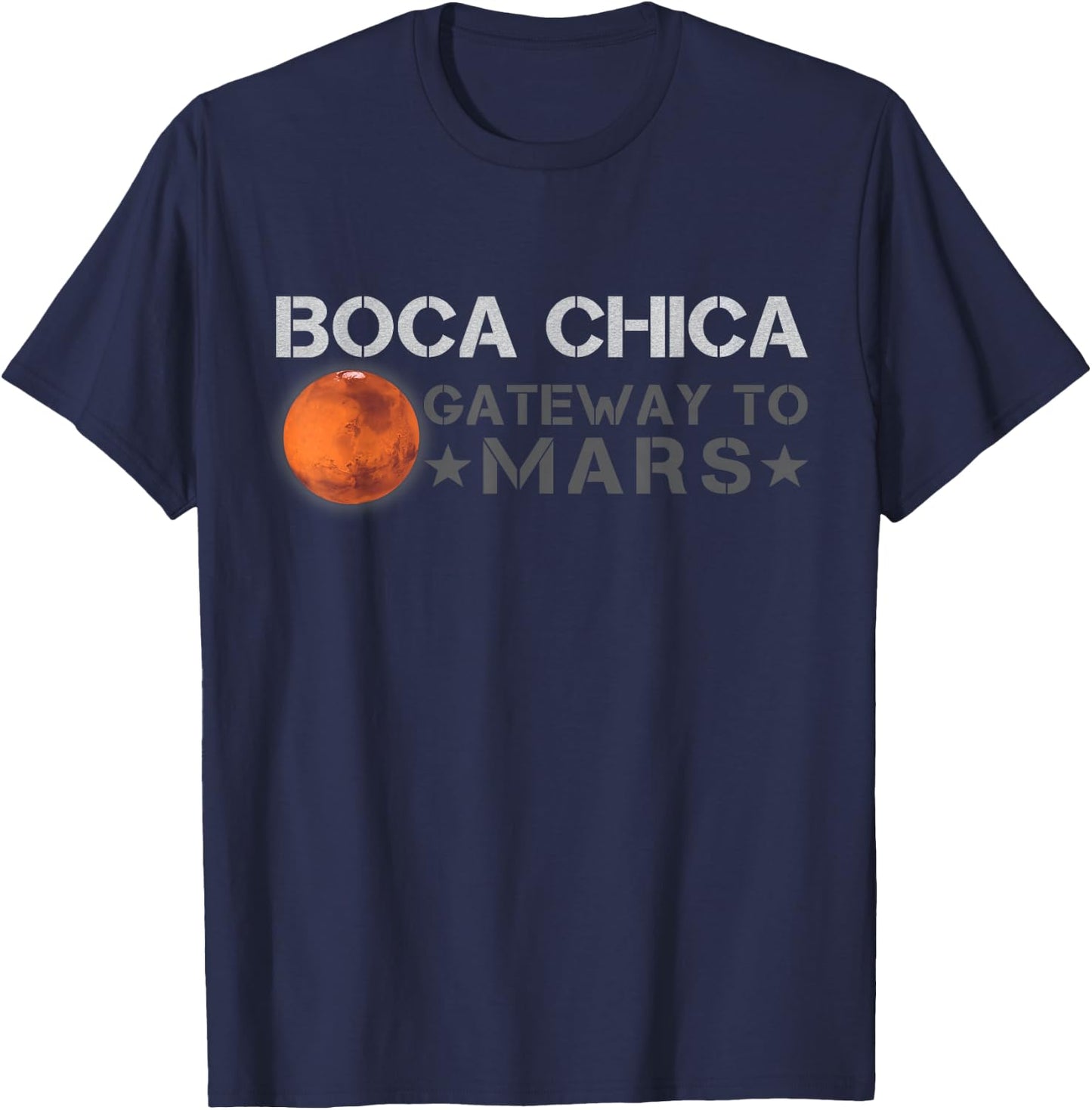 Boca Chica The Gate to Mars - Occupy the Red Planet T-Shirt - T-Shirt | Navy