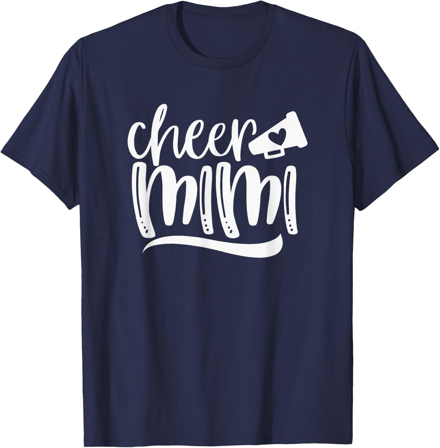 CHEER MIMI, Megaphone with Heart Accent T-Shirt - T-Shirt | Navy