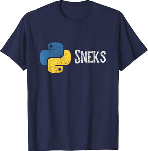 Python Programming Funny Programmer Python Logo Sneks T-Shirt - T-Shirt | Navy