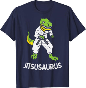 Jitsusaurus Funny Jiu Jitsu Trex Black Belt Martial Art Gift Small T-Shirt - T-Shirt | Navy
