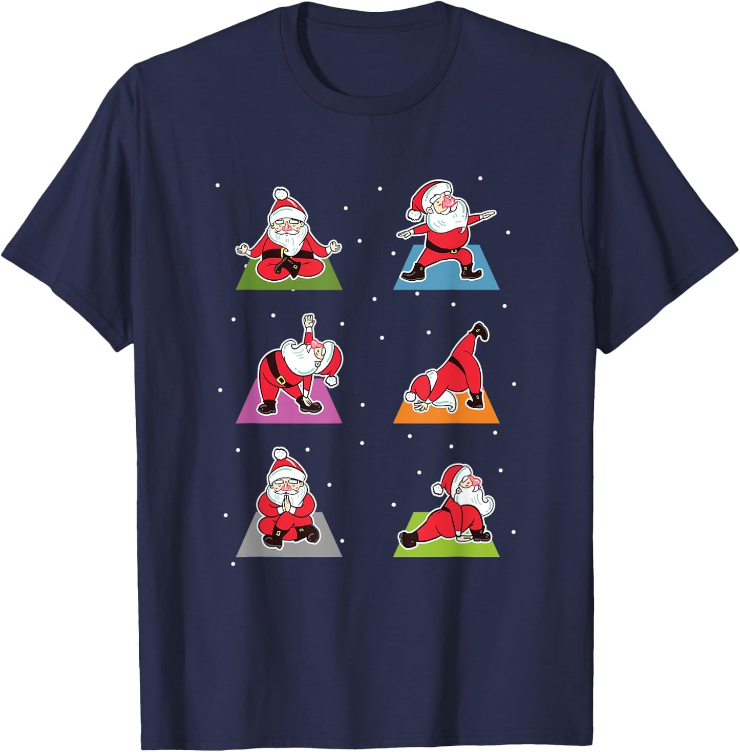 Christmas Yoga Santa Practice Yoga Xmas Meditation T-Shirt - T-Shirt | Navy