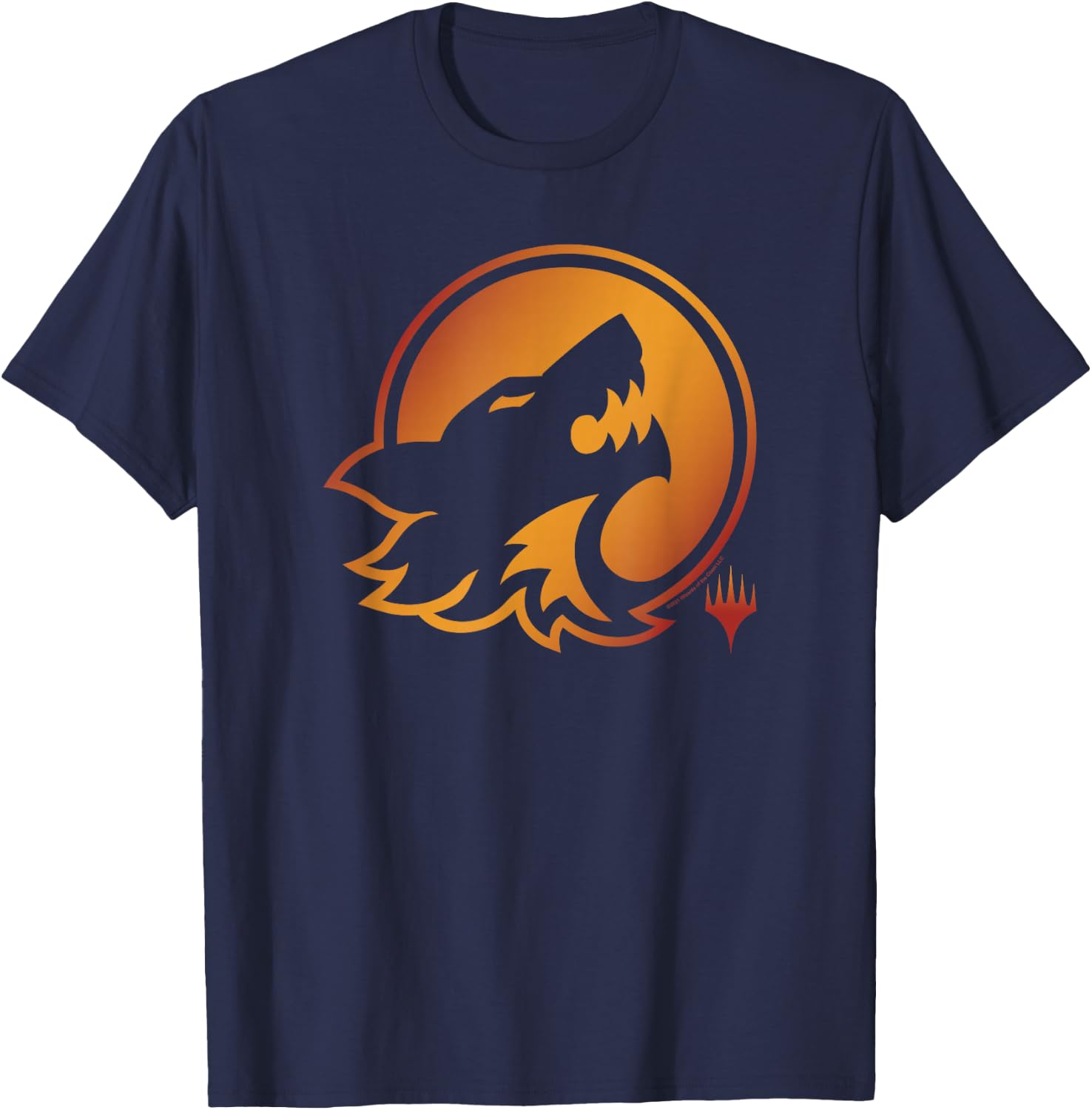 Magic The Gathering Midnight Hunt Howling At The Moon Logo T-Shirt - T-Shirt | Navy