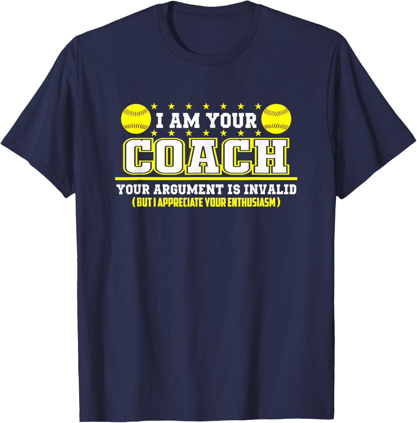 Funny Softball Coach Shirt | Coaching Staff T-Shirt - T-Shirt | Navy