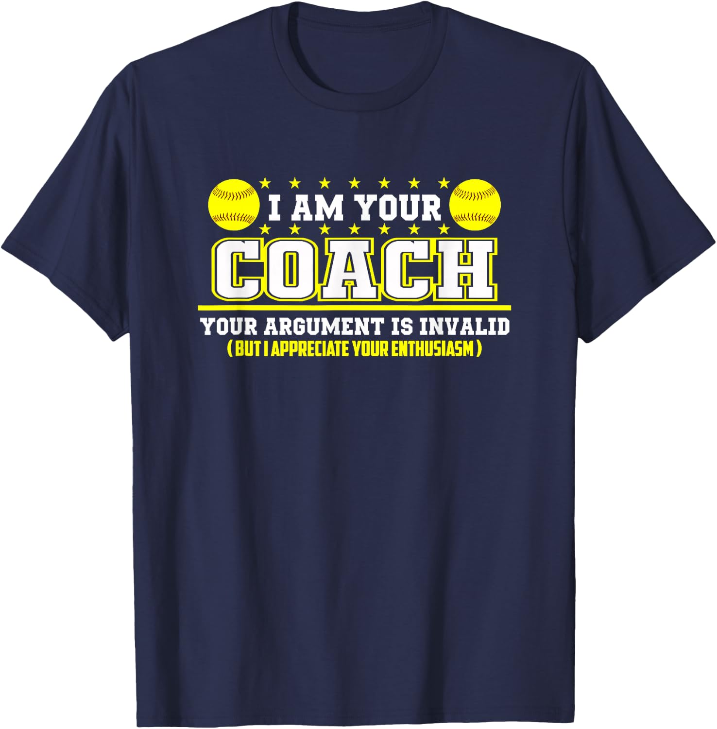 Funny Softball Coach Shirt | Coaching Staff T-Shirt - T-Shirt | Navy
