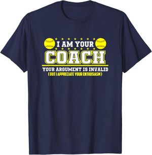 Funny Softball Coach Shirt | Coaching Staff T-Shirt - T-Shirt | Navy