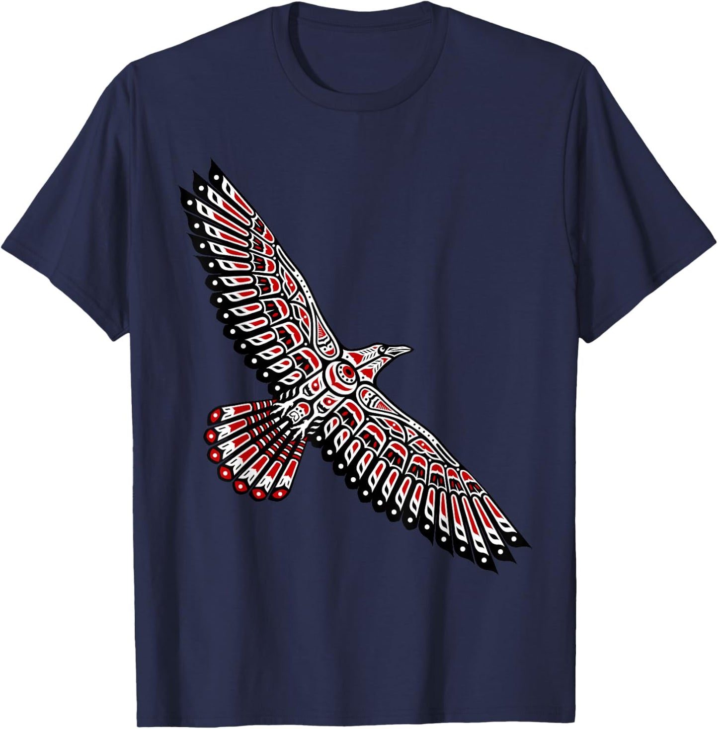 Raven Native American Indian Totem Northwest Coast Pacific T-Shirt - T-Shirt | Navy