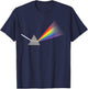 Prism With Rainbow Colors and White Ray Of Light Design T-Shirt - T-Shirt | Navy