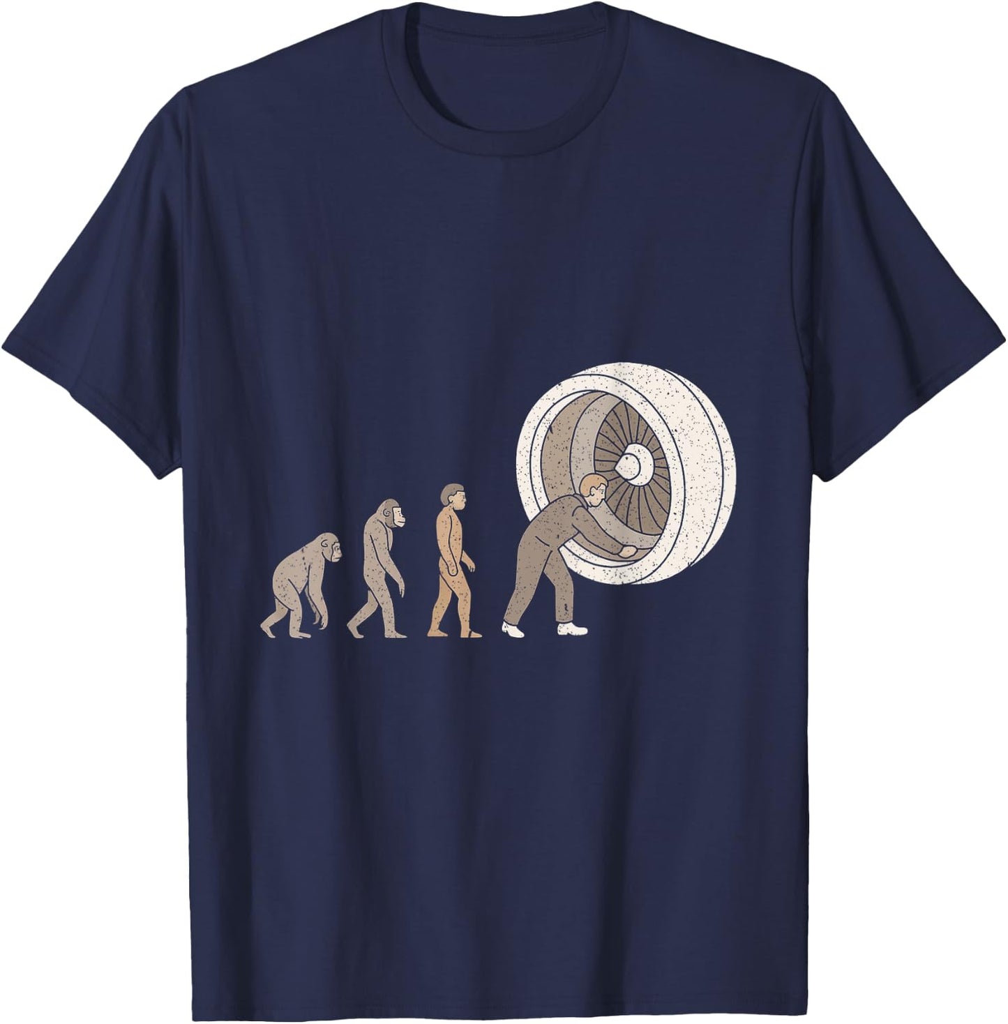 Funny Evolution Aircraft Mechanic Aviation Maintenance Team T-Shirt - T-Shirt | Navy