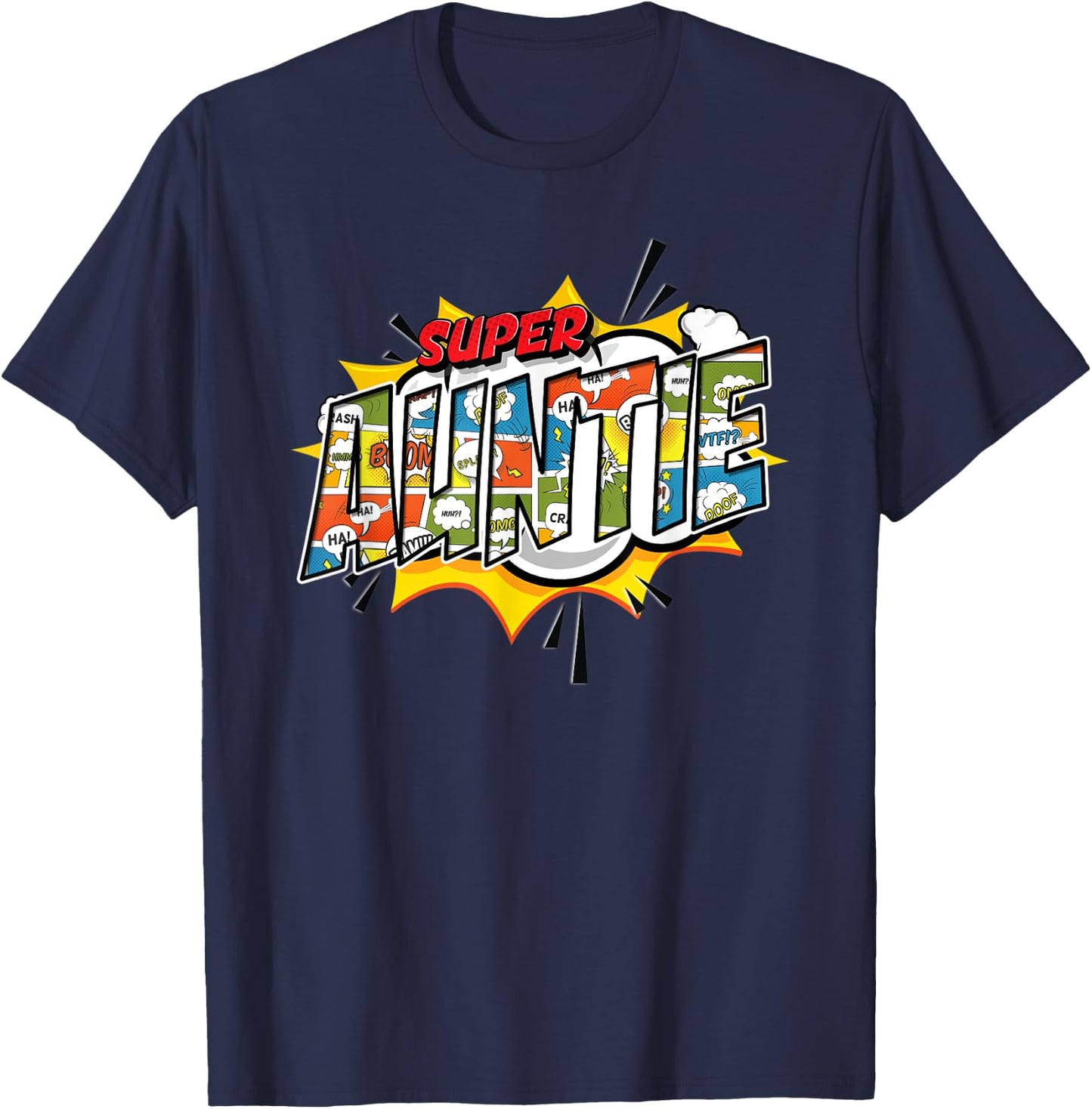 Super Auntie Comic Style Family Gift Your Aunt T-Shirt - T-Shirt | Navy