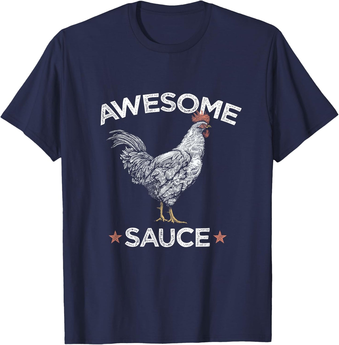 Awesome Rooster Graphic T-Shirt - T-Shirt | Navy