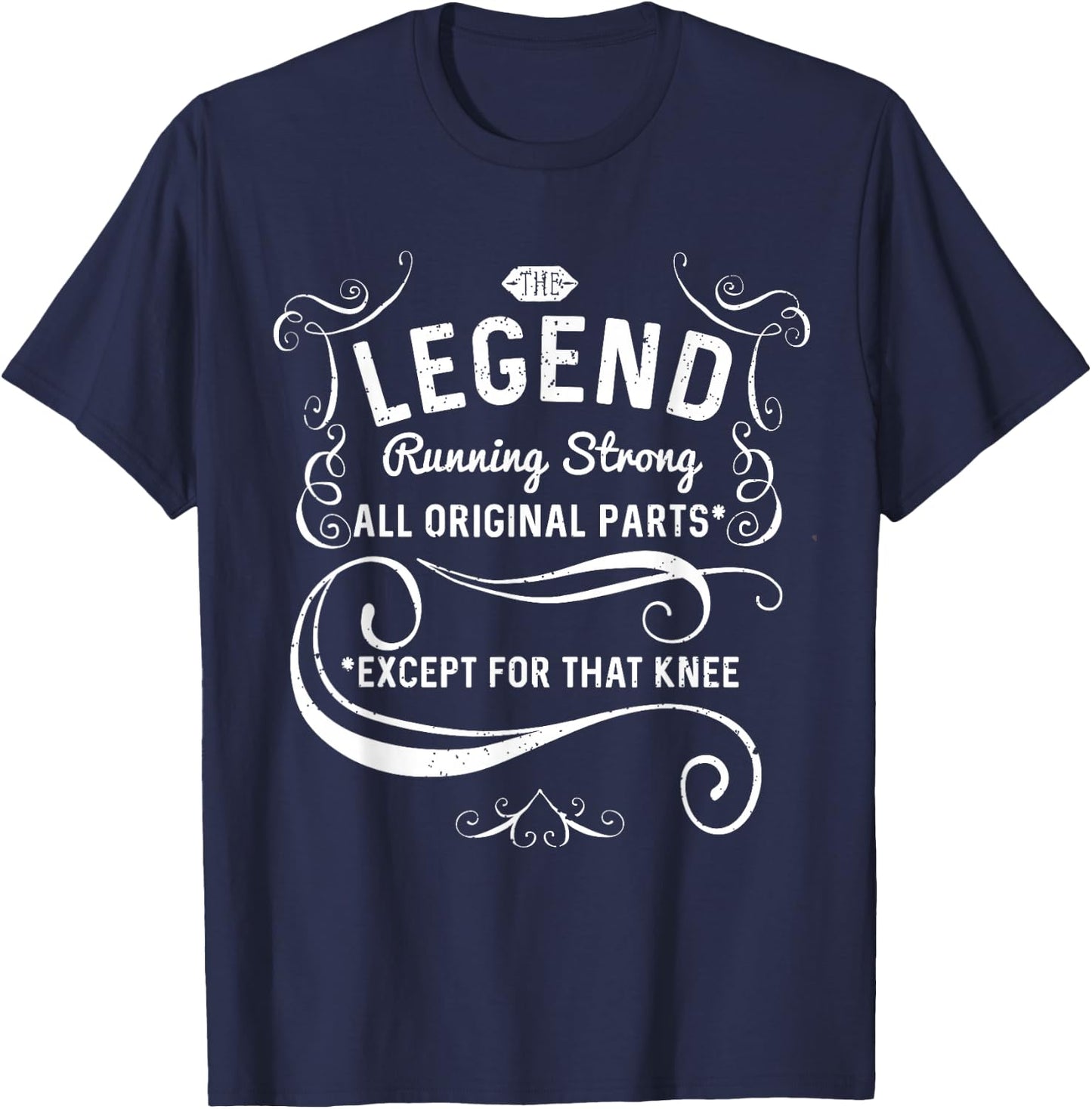 Mostly Original Parts Funny Knee Replacement Surgery T-Shirt - T-Shirt | Navy