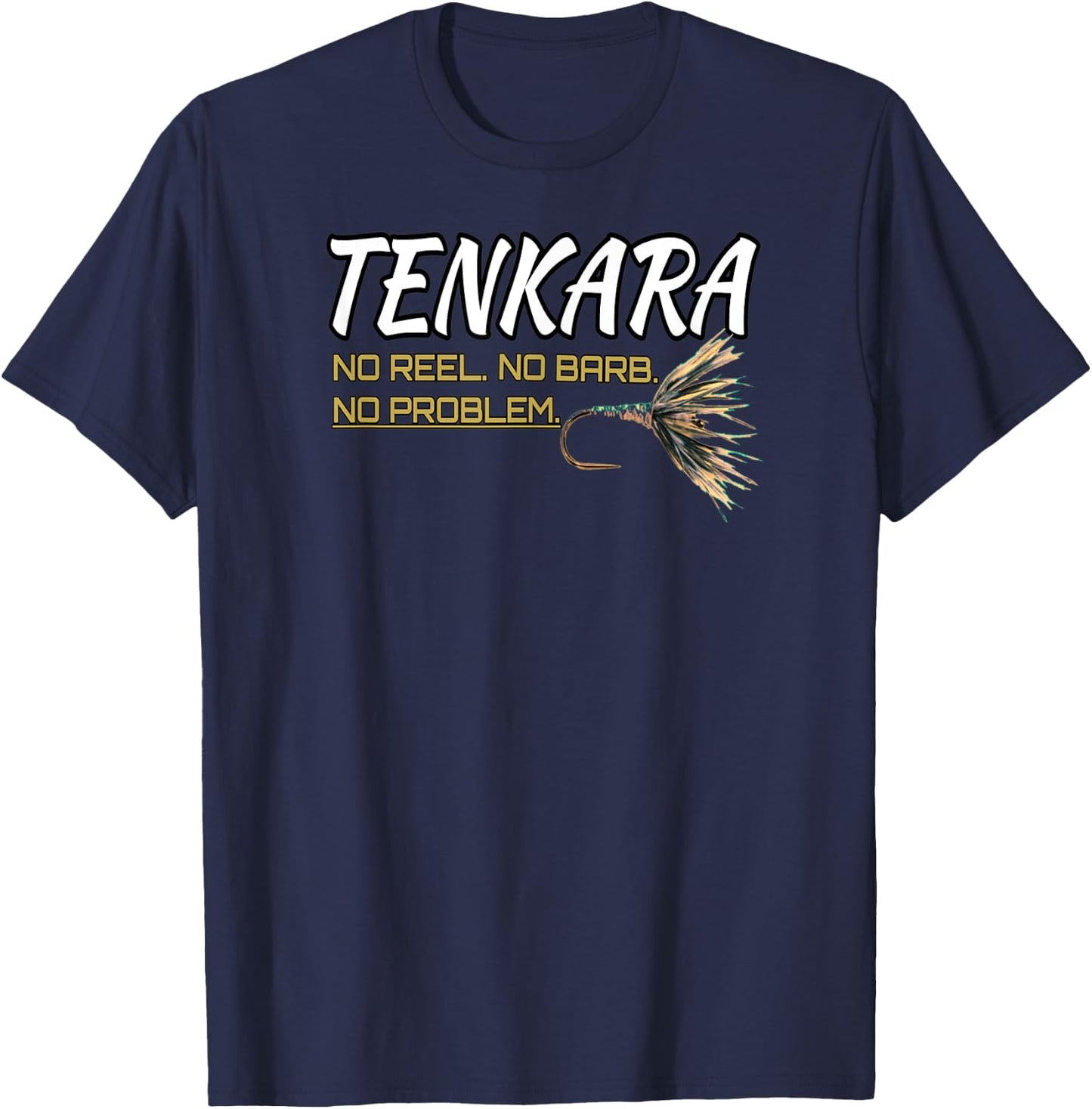 Black Fly Tenkara Fly Fishing Shirts T-Shirt - T-Shirt | Navy