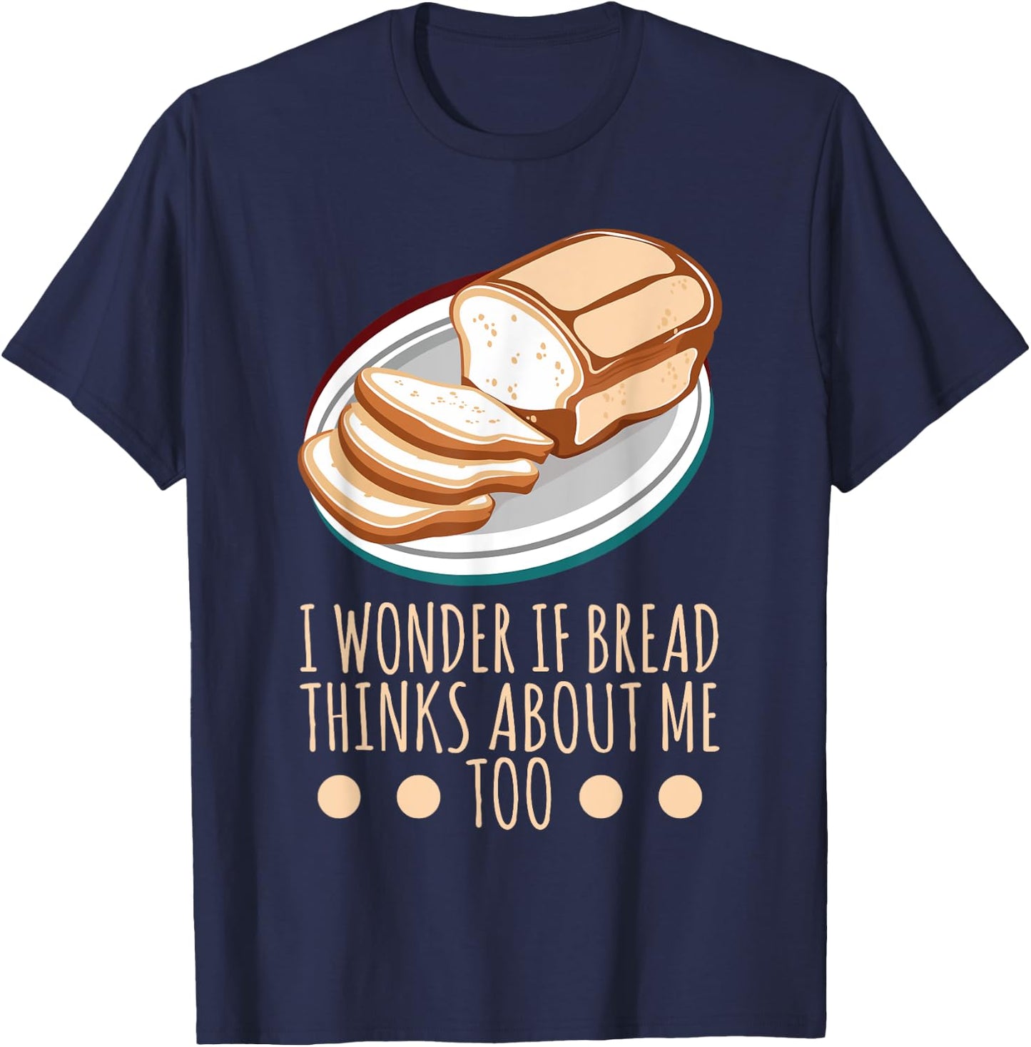 Funny Backword Game "Ich frage mich, ob Brot auch an mich [German Language] T-Shirt - T-Shirt | Navy