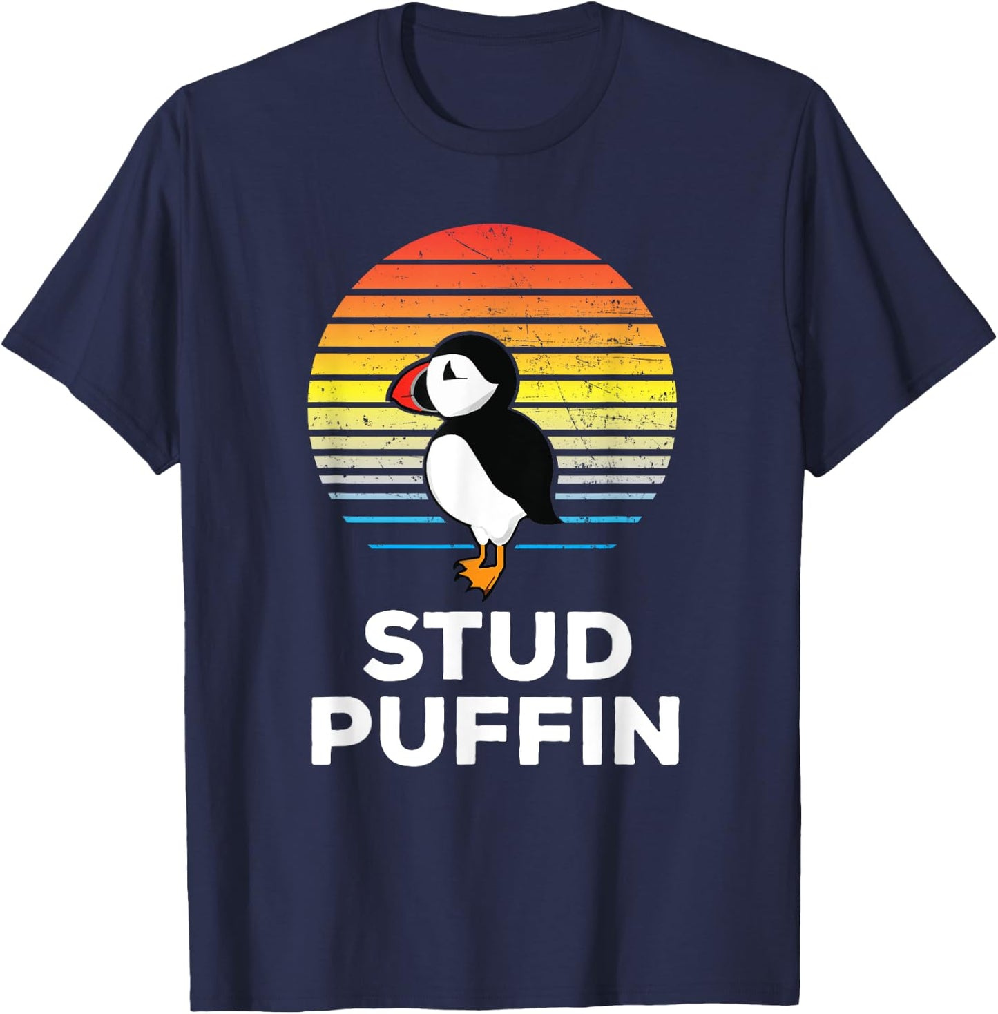 Stud Puffin Funny Seabird Animal Lover Stud Muffin T-Shirt - T-Shirt | Navy