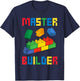 Brick Builder Funny Blocks Building Master Builder Toys Kids Small T-Shirt - T-Shirt | Navy