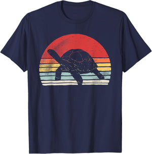 Vintage Retro Aldabra Giant Tortoise T-Shirt - T-Shirt | Navy
