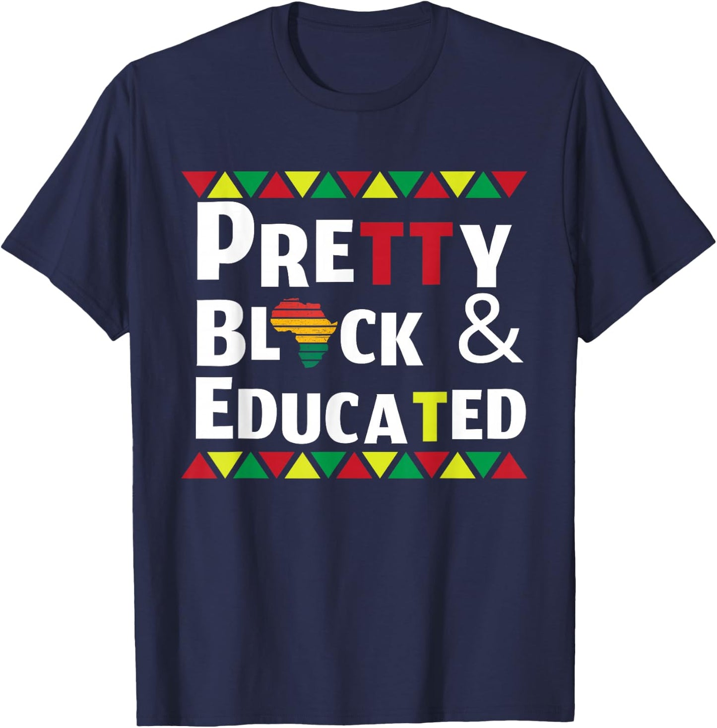 Black History Month Pretty Black African Woman Afro T-Shirt - T-Shirt | Navy