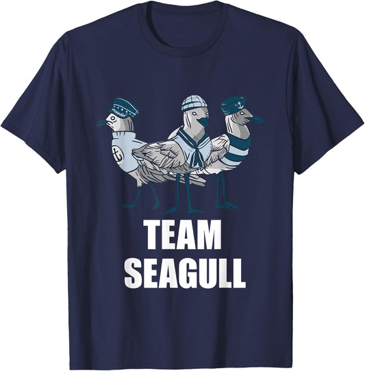 Seagull Team Seagull Sailor Crew Captain Seagull Lover T-Shirt - T-Shirt | Navy