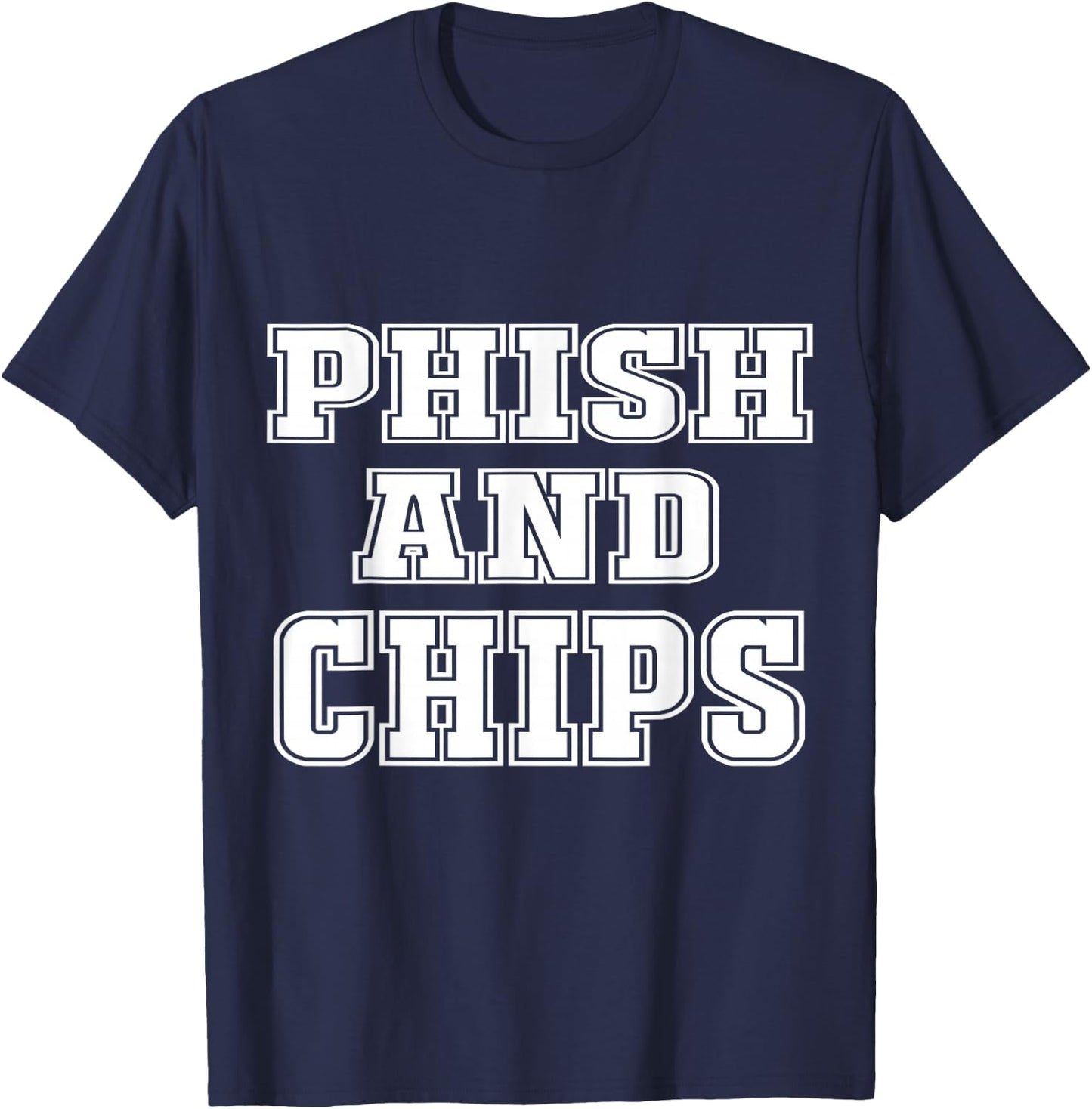 Phish and Chips Funny Hacker T-Shirt - T-Shirt | Navy
