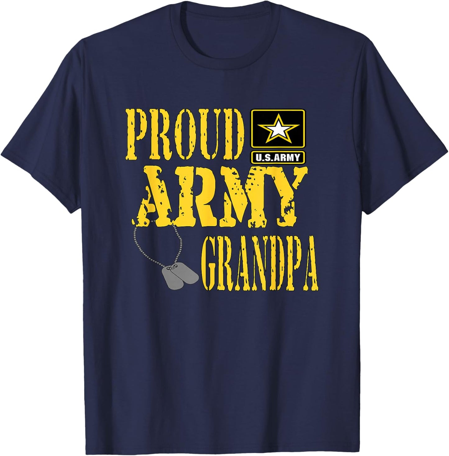 Proud Army Grandpa Shirt Military Pride T Shirt T-Shirt - T-Shirt | Navy