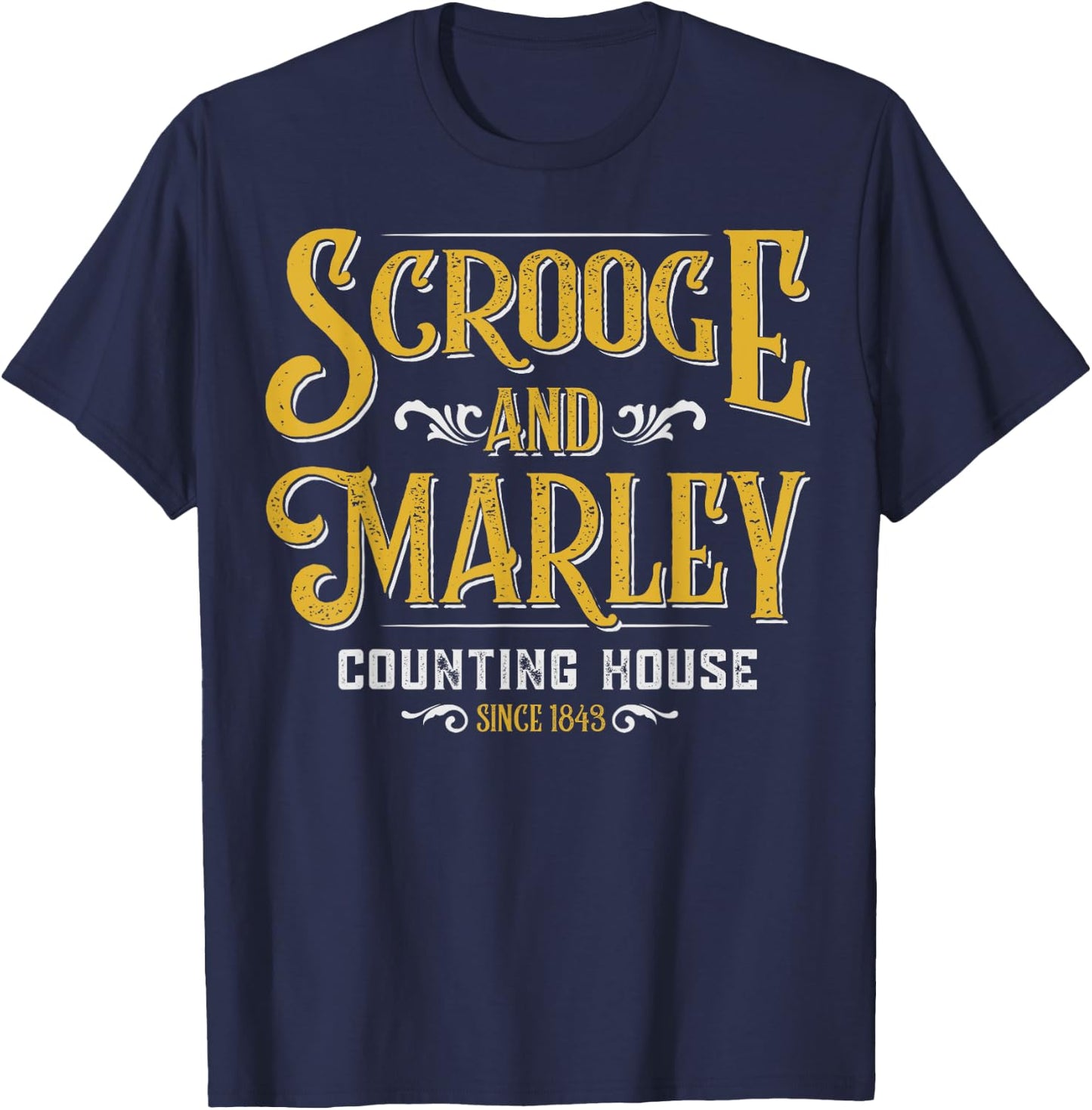 Scrooge & Marley Counting House Christmas T-Shirt - T-Shirt | Navy