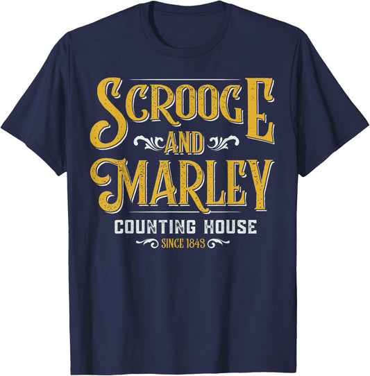 Scrooge & Marley Counting House Christmas T-Shirt - T-Shirt | Navy