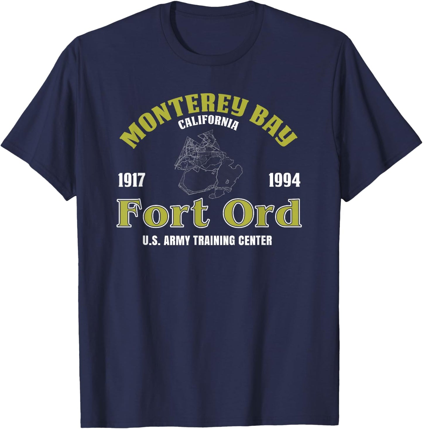 Monterey Bay California Fort Ord U.s. Army Training Center T-Shirt - T-Shirt | Navy