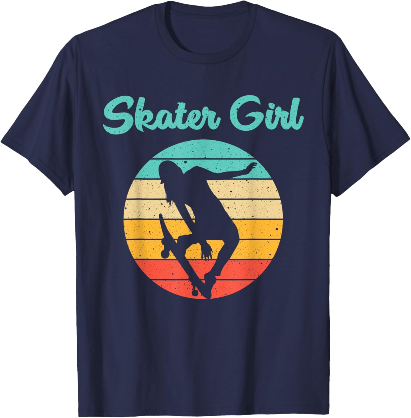 Funny Skater Gift Girls Women Skateboard Skateboarding T-Shirt - T-Shirt | Navy