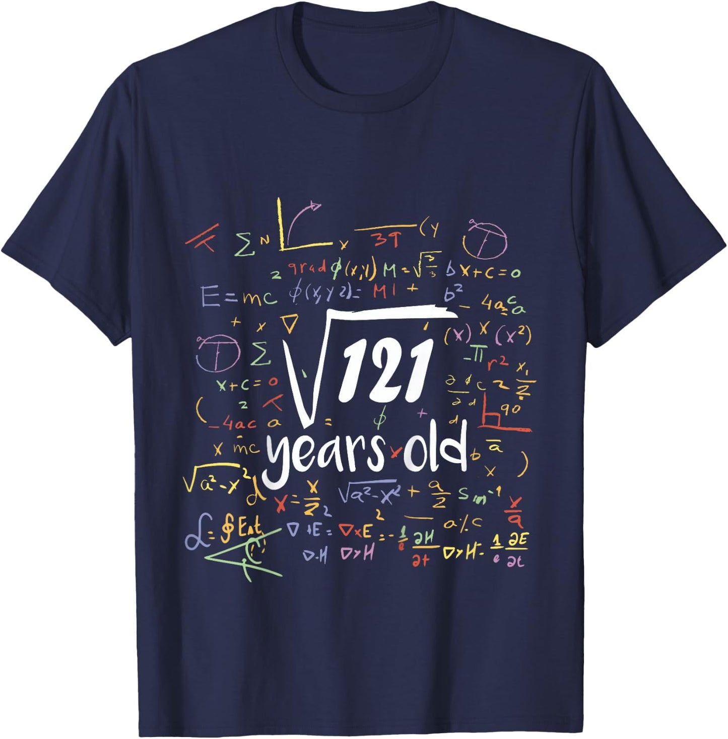 Square Root Of 121 - 11th Birthday 11 Year Old Math Bday T-Shirt - T-Shirt | Navy