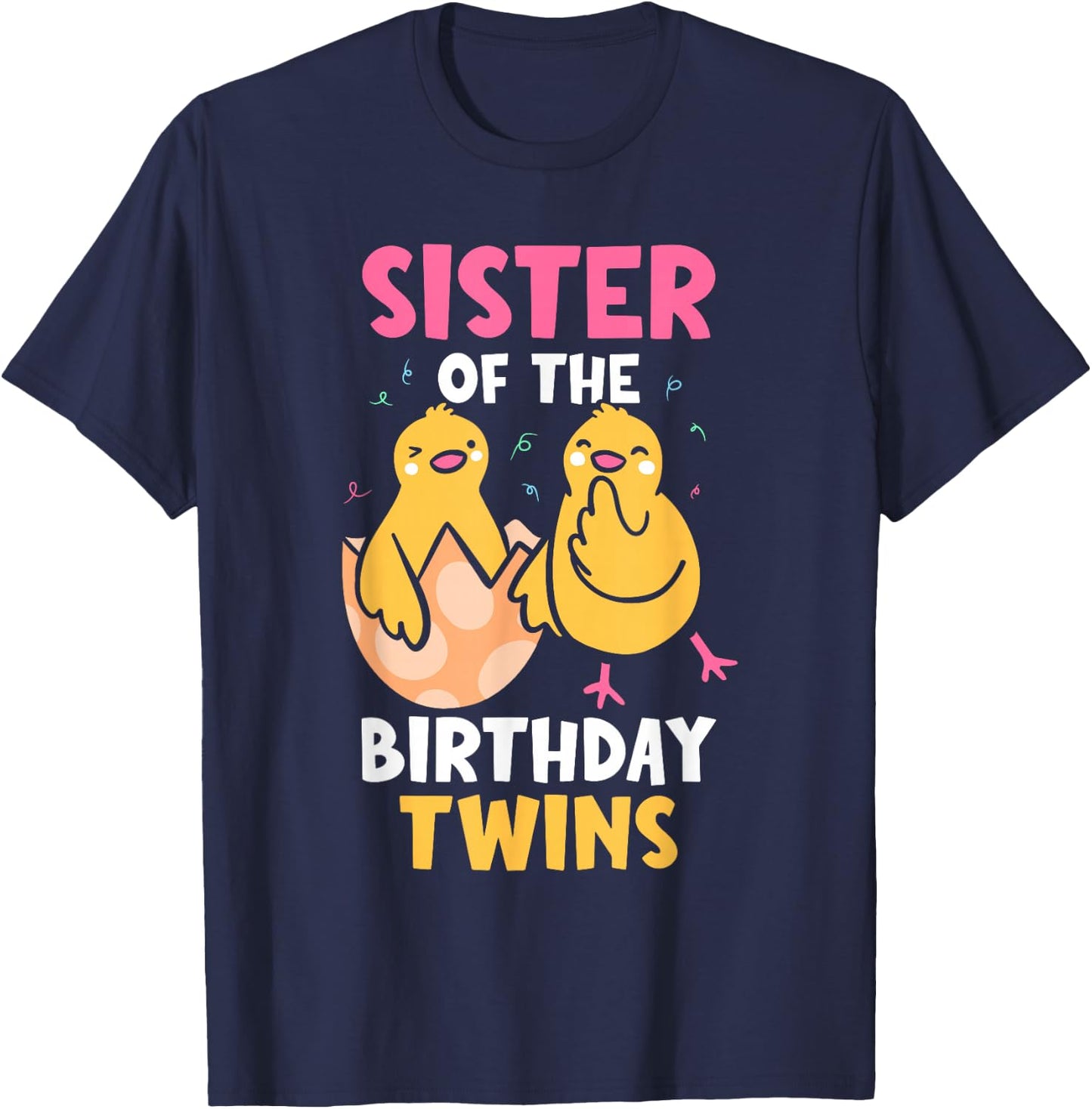 Die Schwester Der Geburtstagszwillinge Zwilling Birthday T-Shirt - T-Shirt | Navy