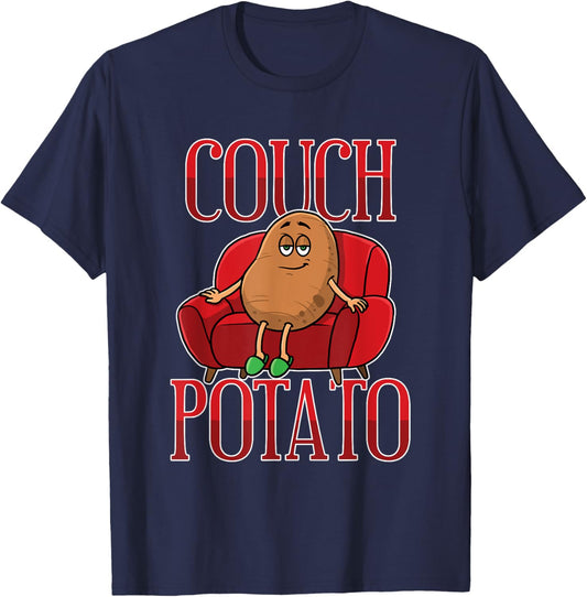 Couch Potato Funny Potatoes Pun Vegetable Humor Foodie T-Shirt - T-Shirt | Navy
