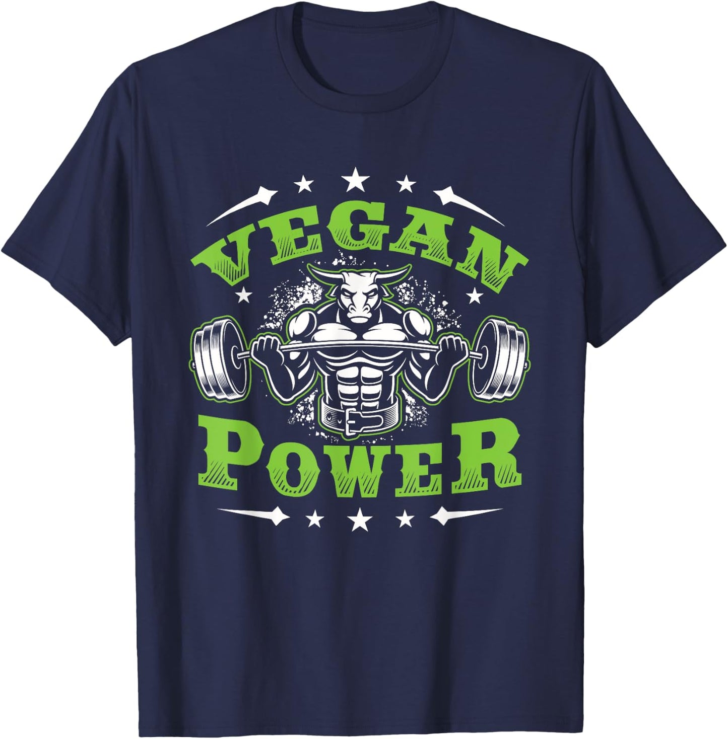Vegan Fitness Workout I'm Vegan Power T-Shirt - T-Shirt | Navy