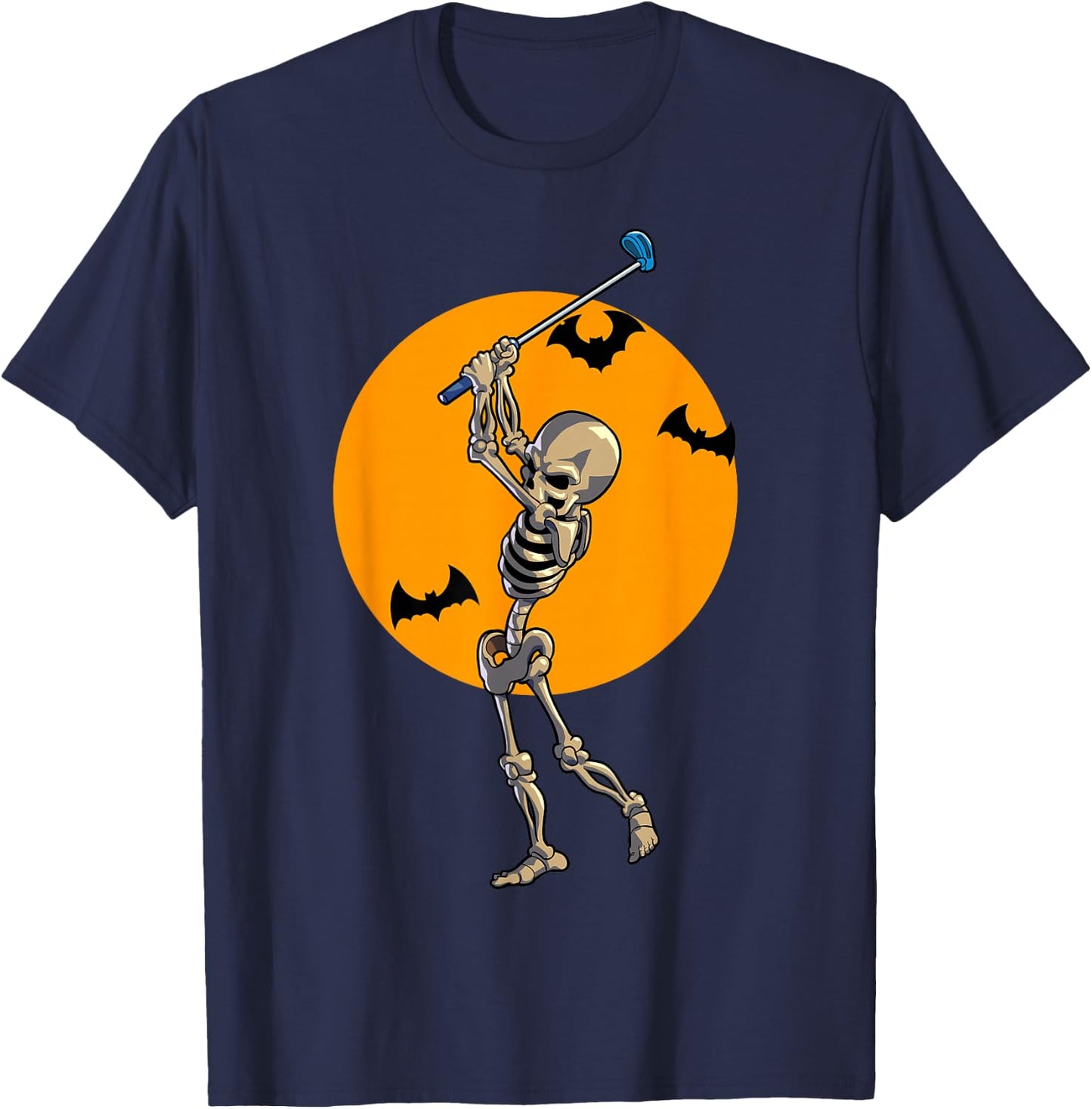 Golfing Skeleton Halloween Men Golf Halloween Golfer T-Shirt - T-Shirt | Navy