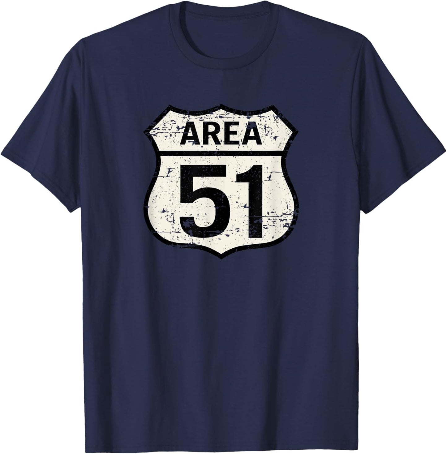 Area 51 Road Sign Design T-Shirt - T-Shirt | Navy