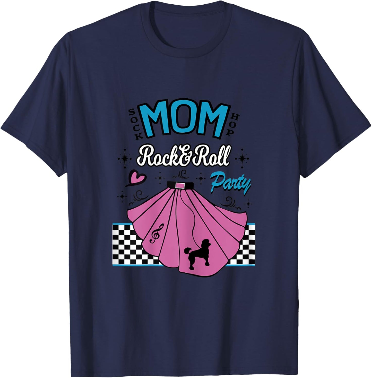 1950s Sock Hop Dance Party Costume 50s Rockabilly Shirt T-Shirt - T-Shirt | Navy