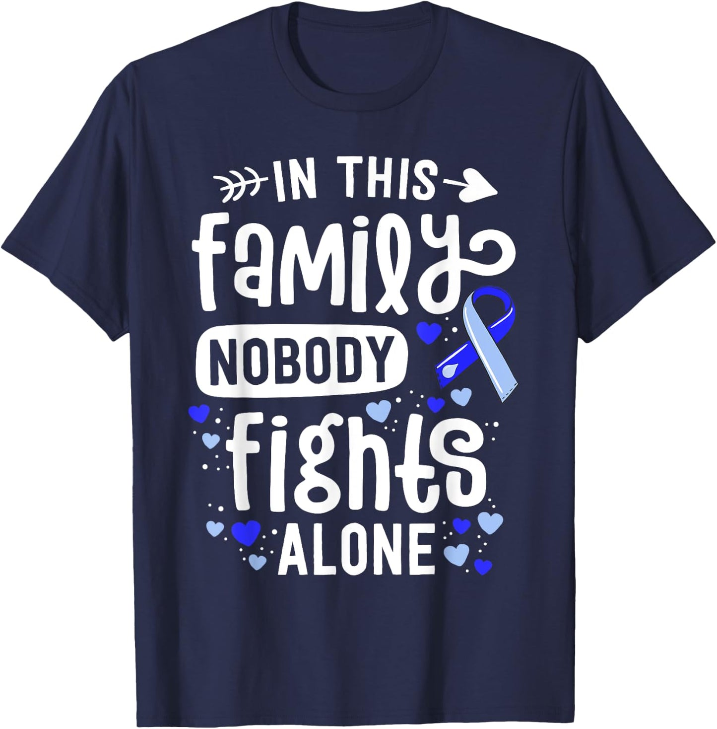 Family Hydrocephalus Awareness Month Brain Blue Ribbon T-Shirt - T-Shirt | Navy