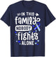 Family Hydrocephalus Awareness Month Brain Blue Ribbon T-Shirt - T-Shirt | Navy