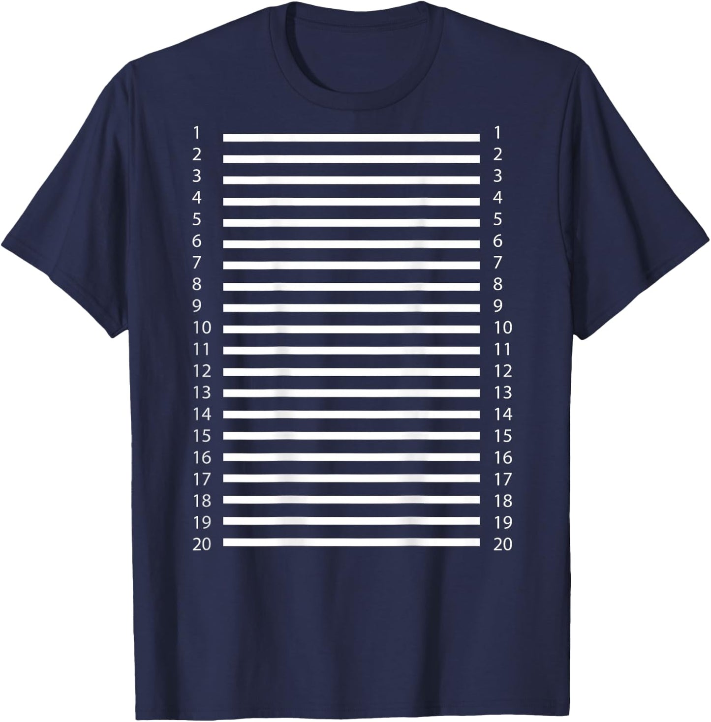 Hair Length Check 20 Lines on The Back of The T-Shirt - T-Shirt | Navy