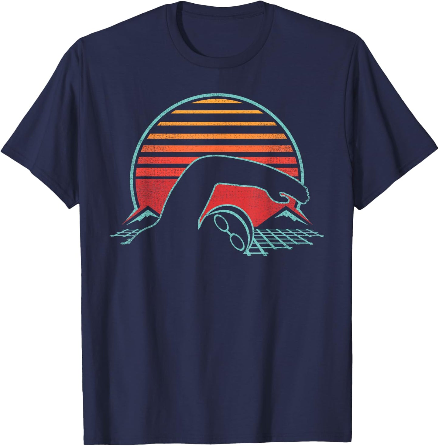 Swimming Retro Vintage 80s Style Swimmer Gift T-Shirt - T-Shirt | Navy