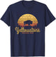 Yellowstone National Park Bison Vintage Yellowstone Park T-Shirt - T-Shirt | Navy