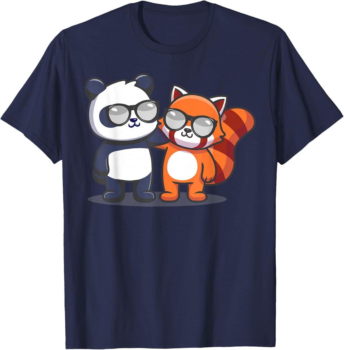Panda Bear Hugs Red Panda Funny Red Pandas Lover Graphic T-Shirt - T-Shirt | Navy