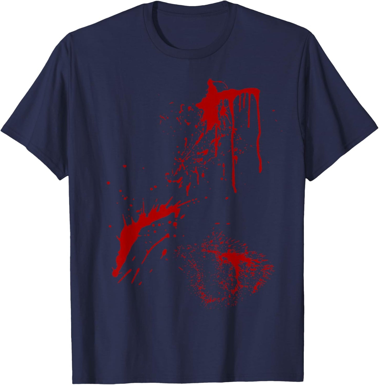 Blood Splatter Halloween Fake Bloody Spatter Zombie Victim T-Shirt - T-Shirt | Navy