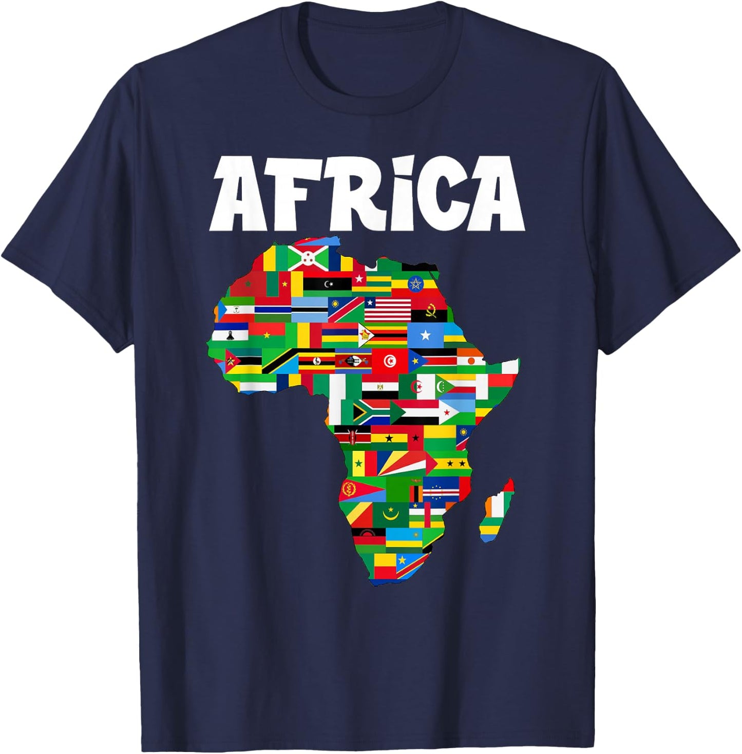Africa Proud African Country Flags Continent Love T-Shirt - T-Shirt | Navy