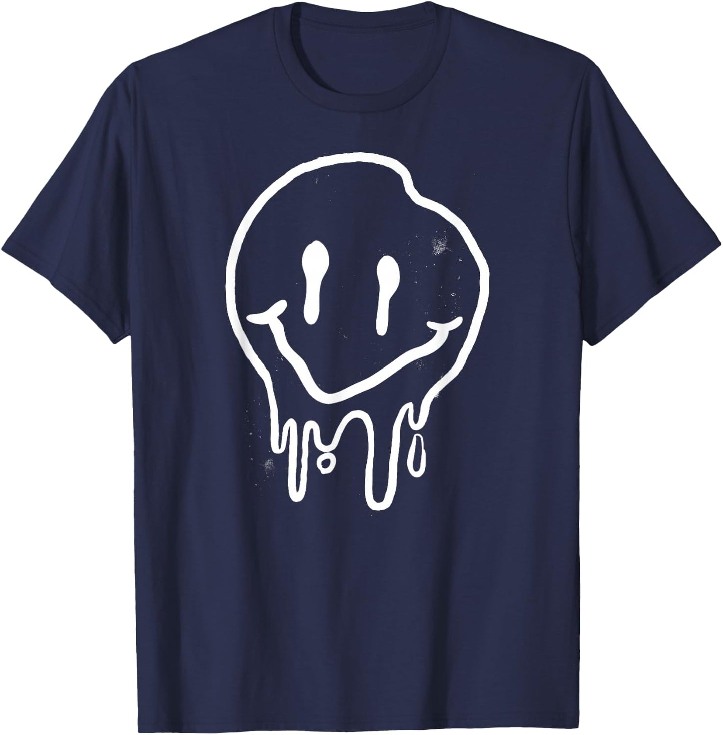 Cool Melting Smiling Face Emojicon I Melting Smile T-Shirt - T-Shirt | Navy