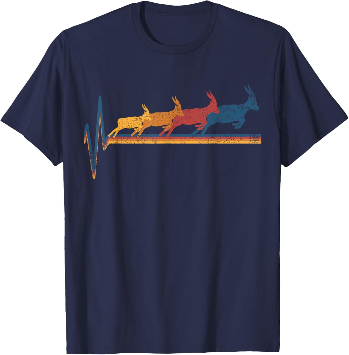 Antelope Gifts -Adults Classic Fit Black Letter Print Small T-Shirt - T-Shirt | Navy