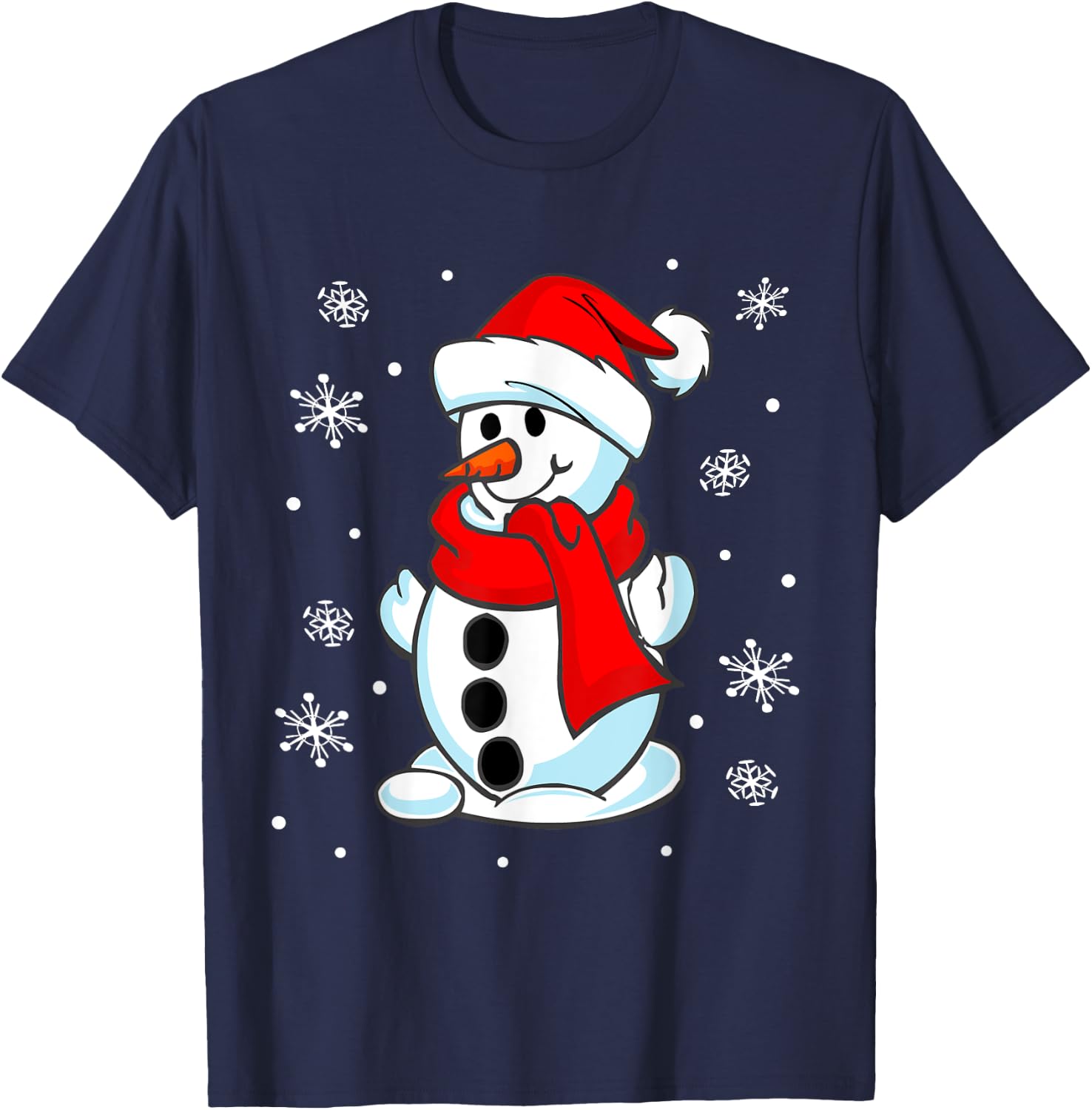 Funny Christmas Snowman Cute Santa Men Women kids Gift T-Shirt - T-Shirt | Navy